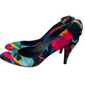 Vintage Stuart Weitzman for Mr. Seymour 80s Bright Multicolor Heels